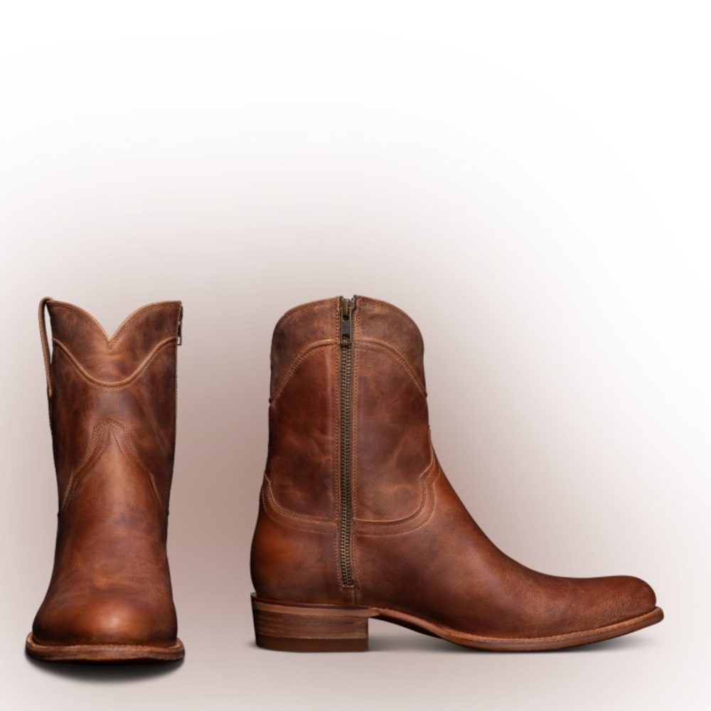Tecovas Men's The Dean Scotch Brown Goat Leather Side-Zip Western Boots 11 EE